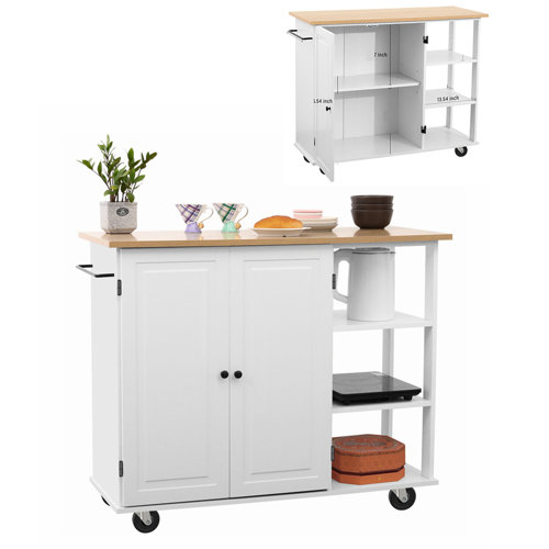Wayfair Trash Bin Compartment Kitchen Islands & Carts You'll Love in 2024